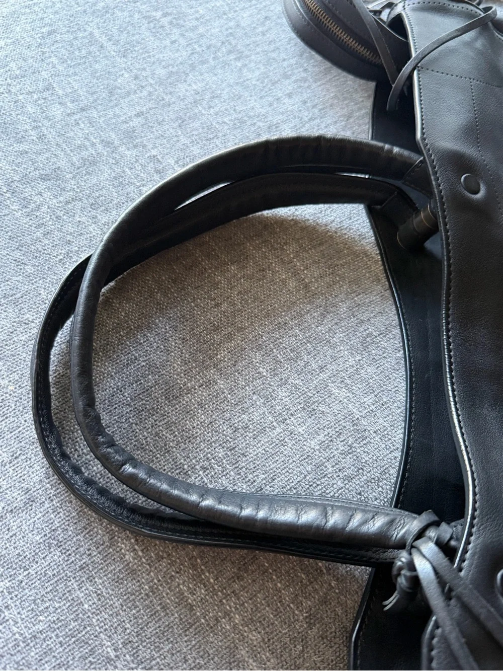 Balenciaga Blackout City XL Smooth Black Leather Large Tote Bag